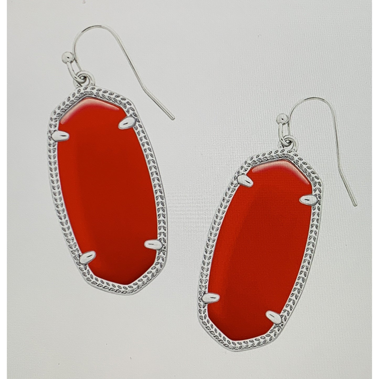 KS Elle Earrings in Bright Red Rhodium