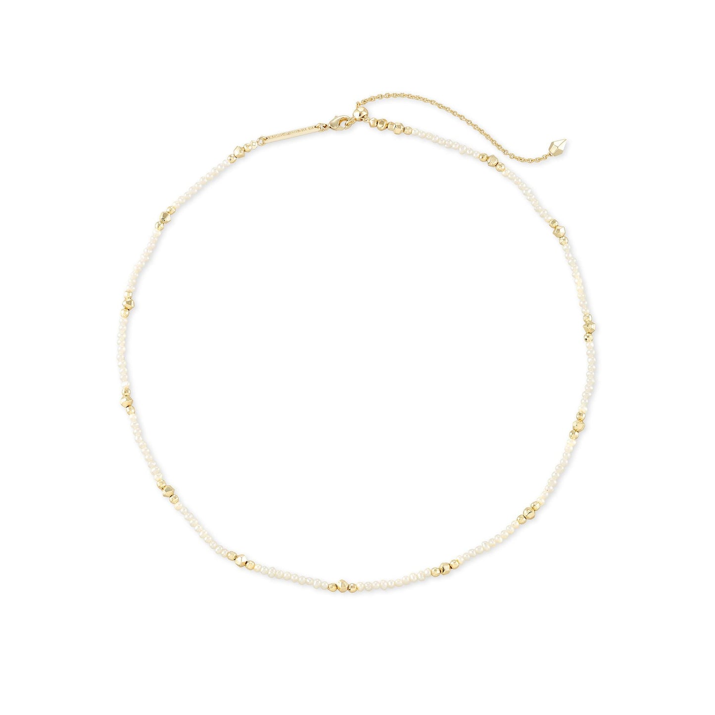 Scarlet Choker Necklace in Gold White Pearl