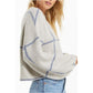 Solange Plaid Sweater In Pebble