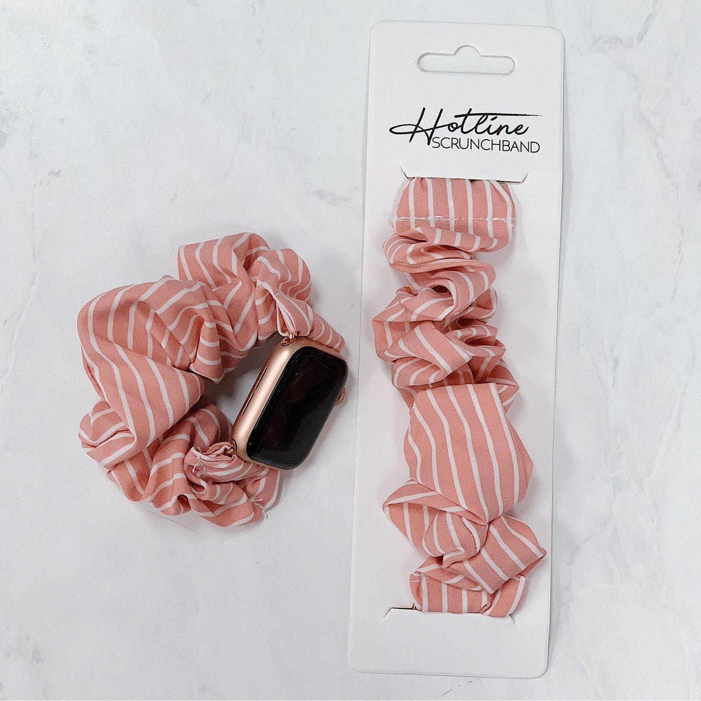 Pink Stripe Scrunchband
