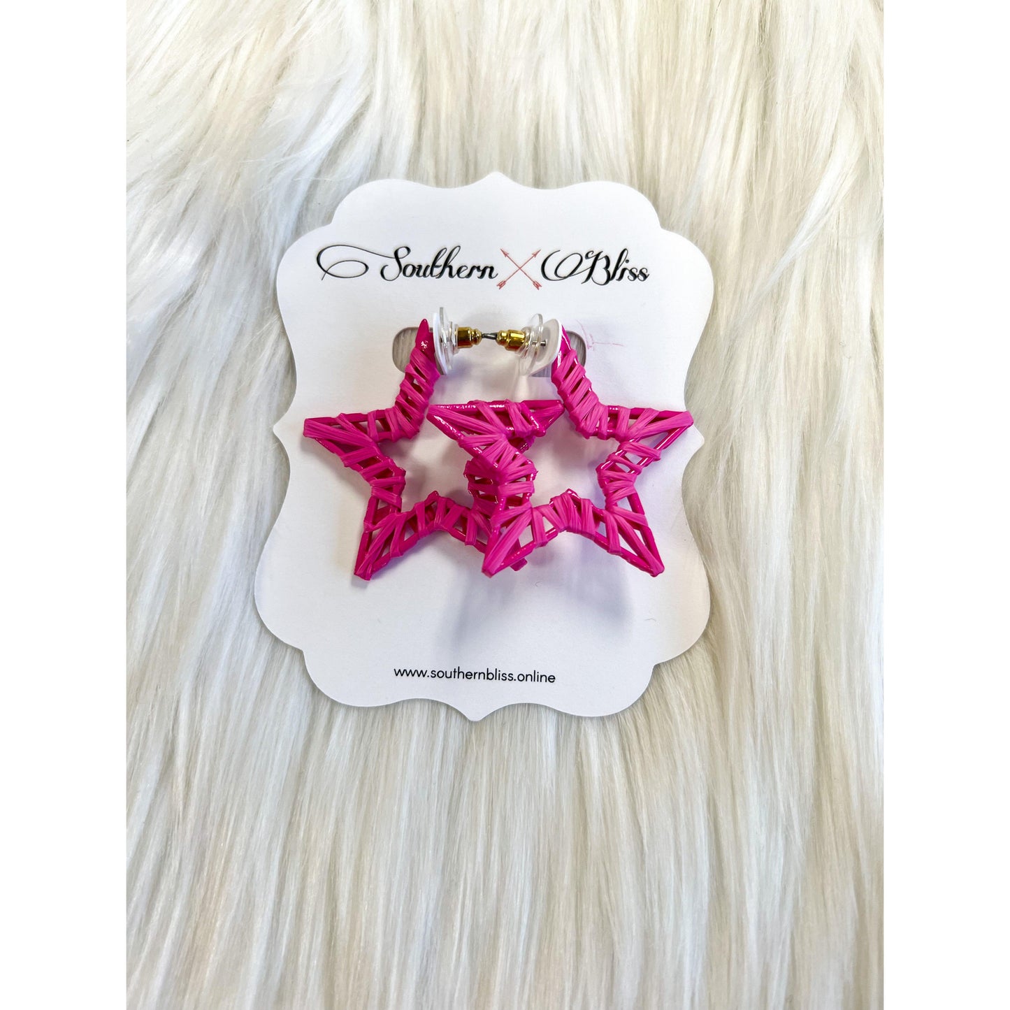 Star Fuchsia Wrapped Earrings