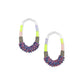 Masie Open Frame Earring In Bright Silver Lilac Mix