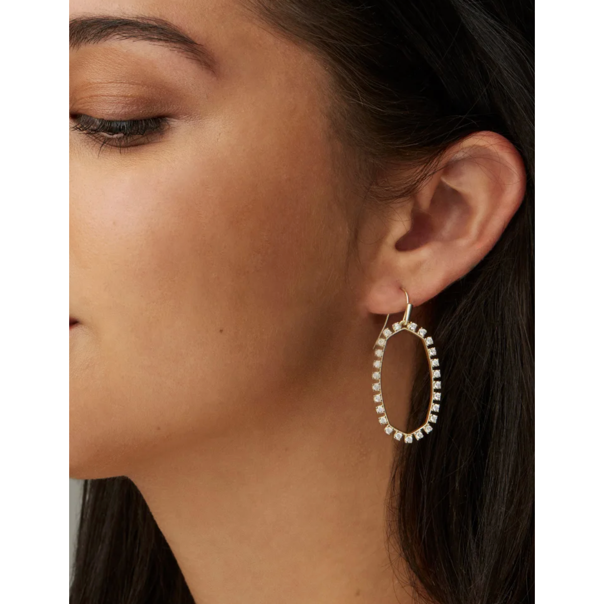 Elle Open Frame Crystal Drop Earrings