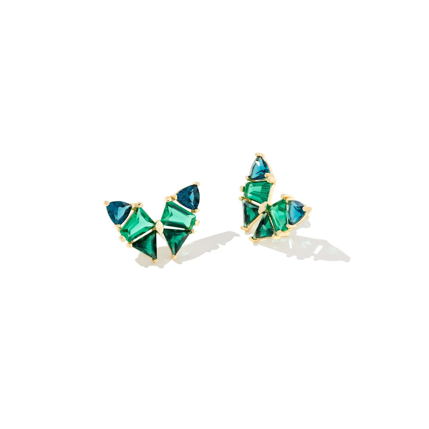 Blair Butterfly Studs in Gold and Emerald Crystal
