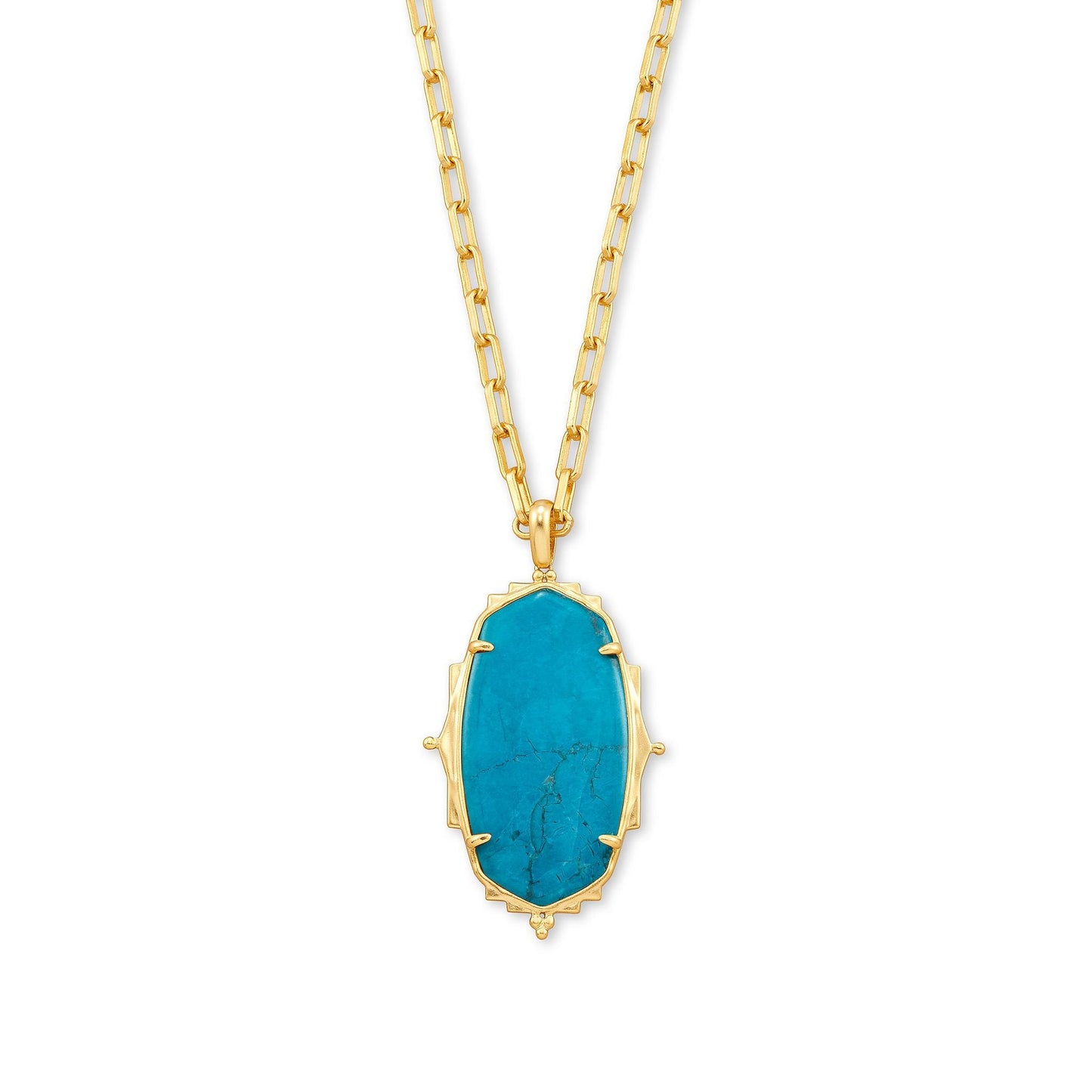 Fall 2 Baroque Ella Pendant Necklace In Gold Teal Howlite
