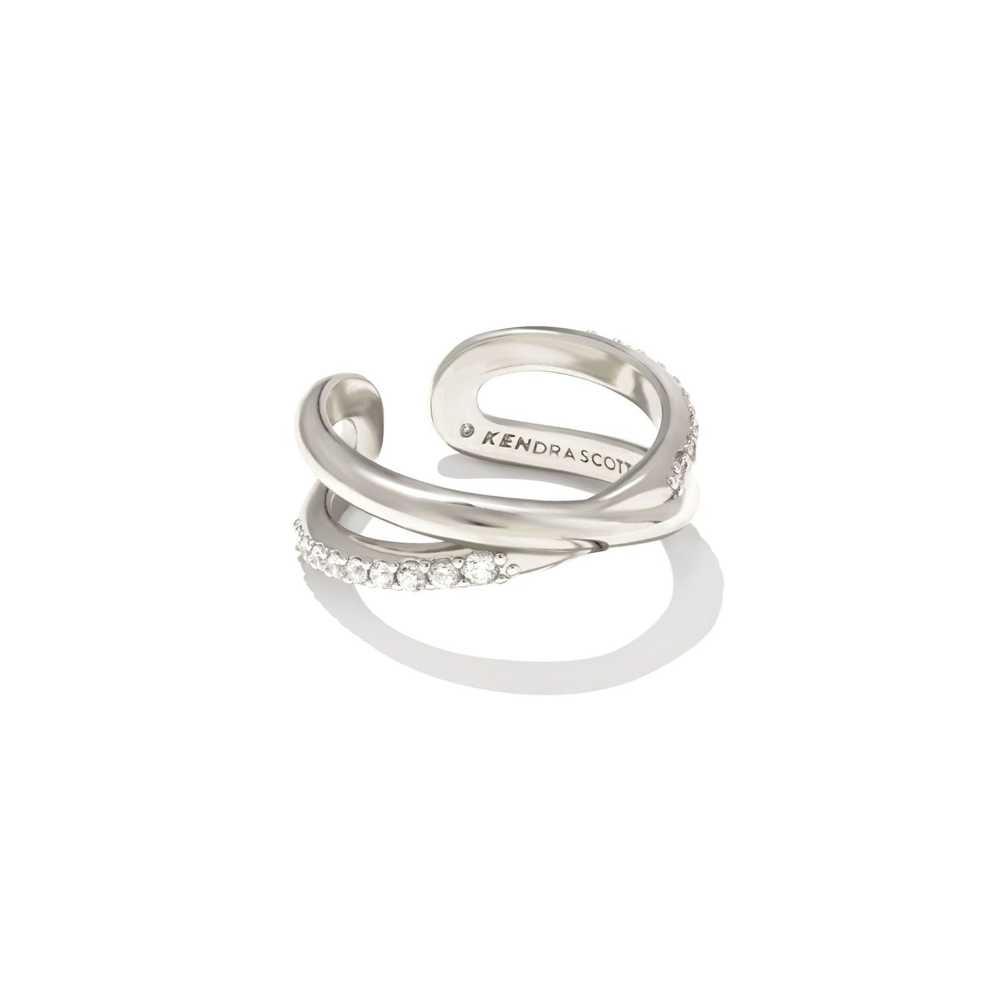 Annie Infinity Ring in Rhodium and White Crystal