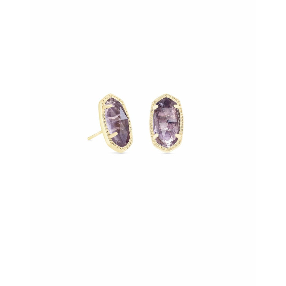 Ellie Earrings In Gold Purple Amethyst Birthstone