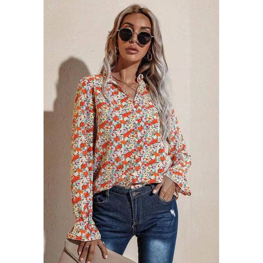 Light Green Floral Button Up