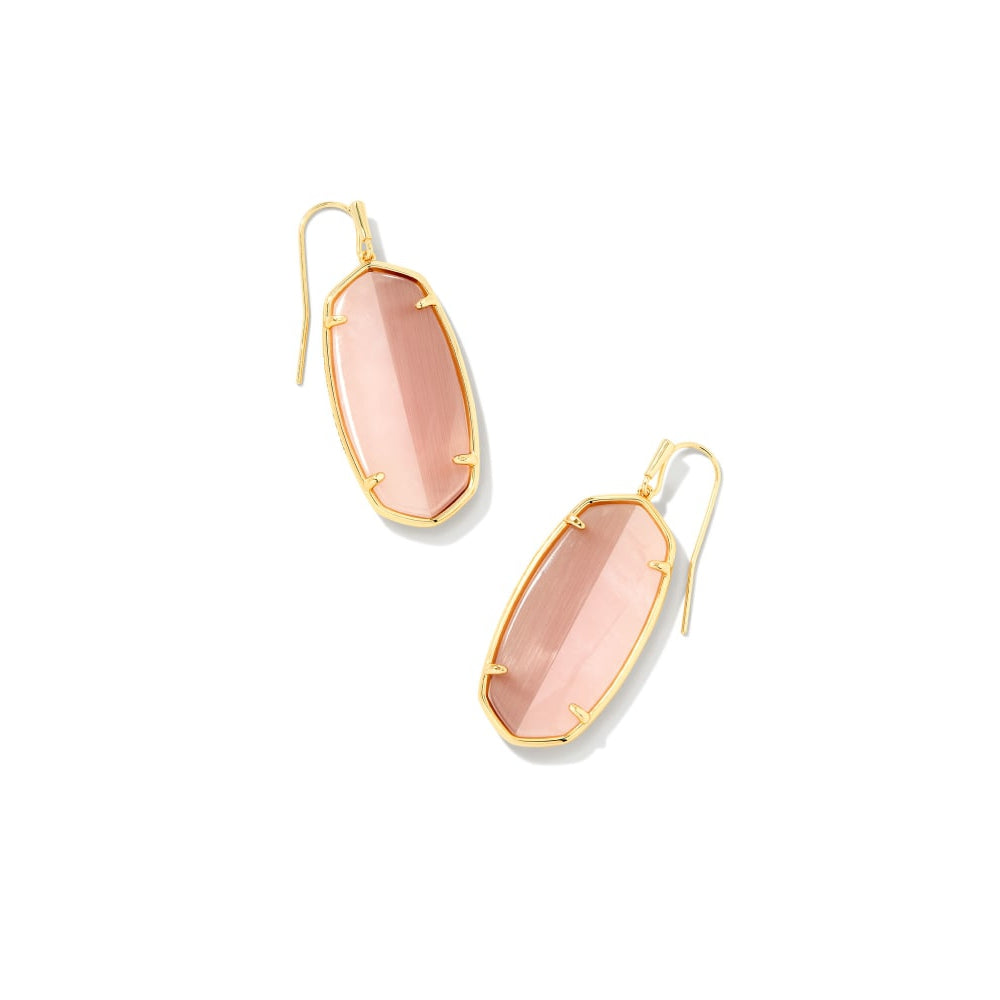 Elle Gold Intarsia Drop Earrings In Pink Intarsia