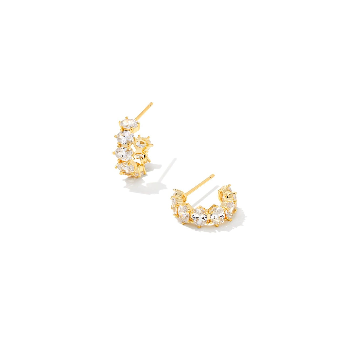 Cailin Crystal Huggie Earrings in Gold