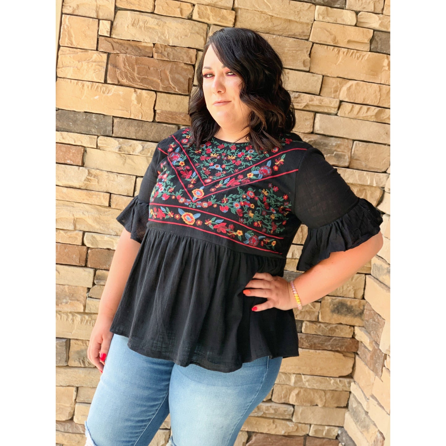 Curvy Dedicated My Time Floral Top