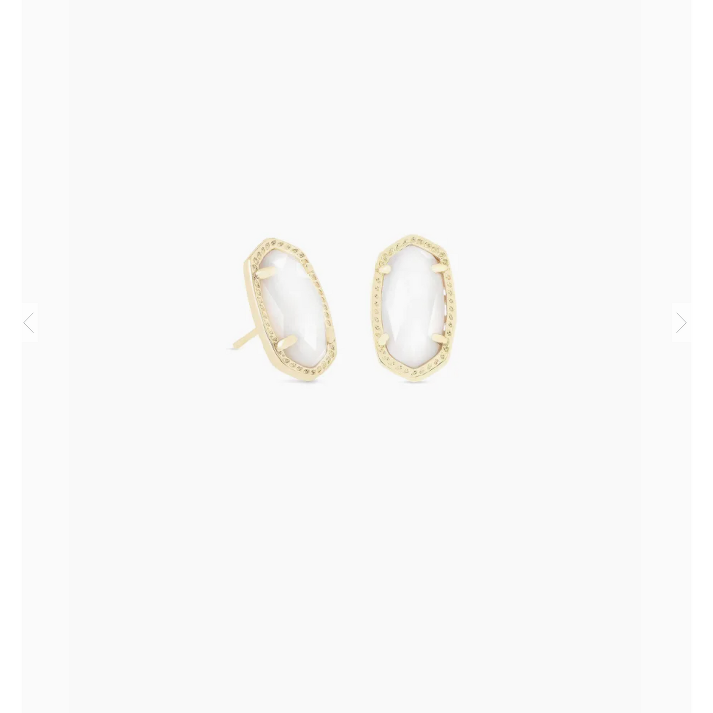 Ellie Gold Stud Earrings In White Pearl