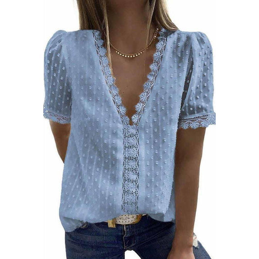 Dreamy Lace Light Blue Blouse