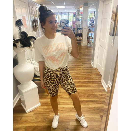 High Waisted Biker Shorts in Leopard