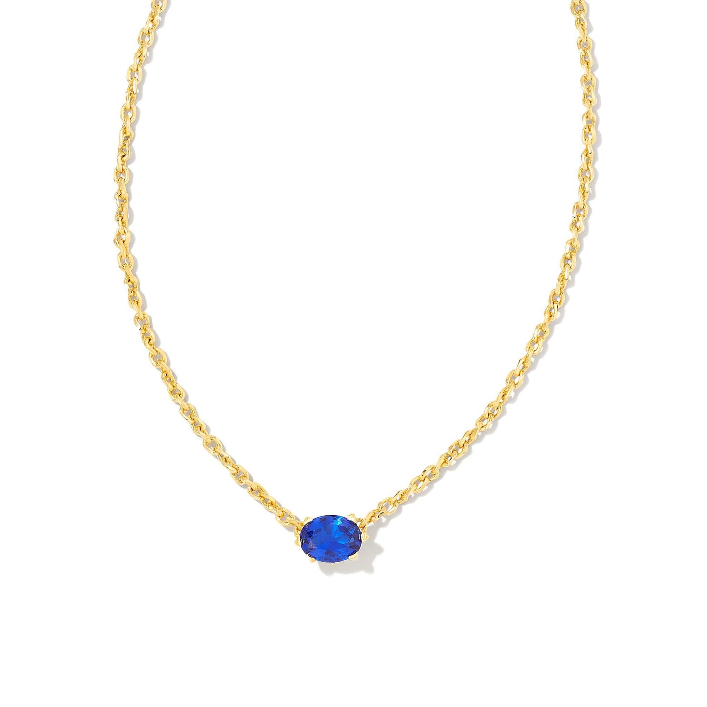 Cailin Crystal Necklace in Gold and Blue Crystal