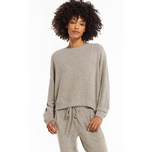 Noa Marled Top In Oatmeal