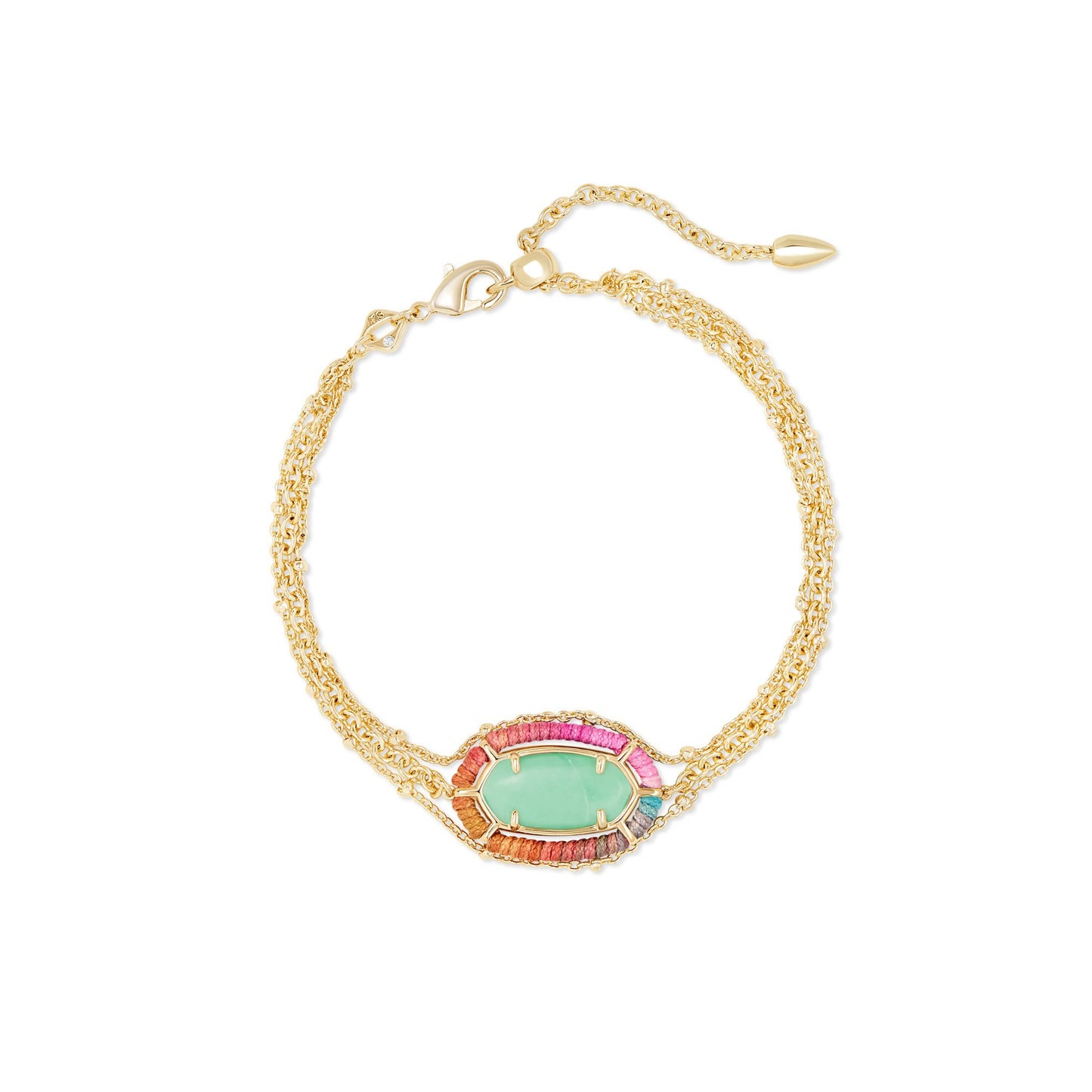 Elaina Threaded Multi-Strand Bracelet In Gold Mint Magnesite