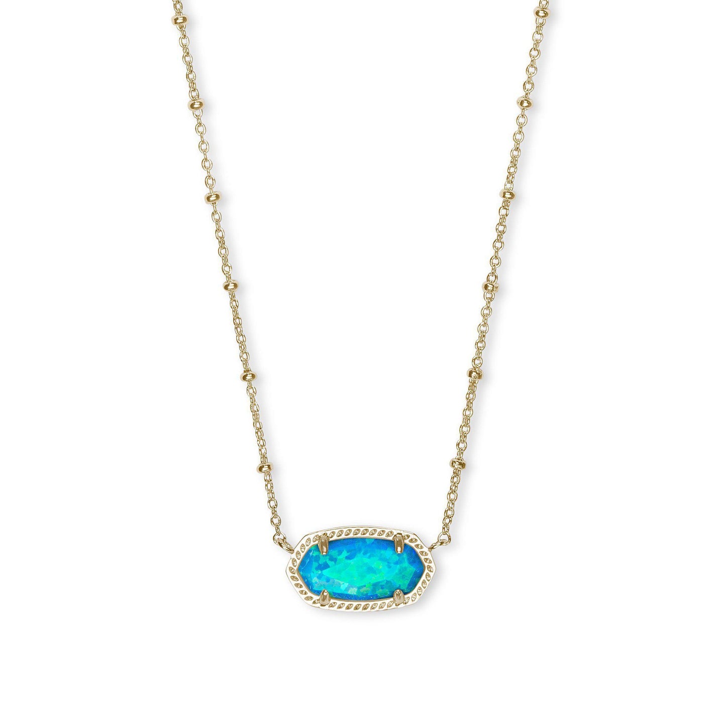 Elisa Satellite Necklace in Gold Turquoise Kyocera Opal