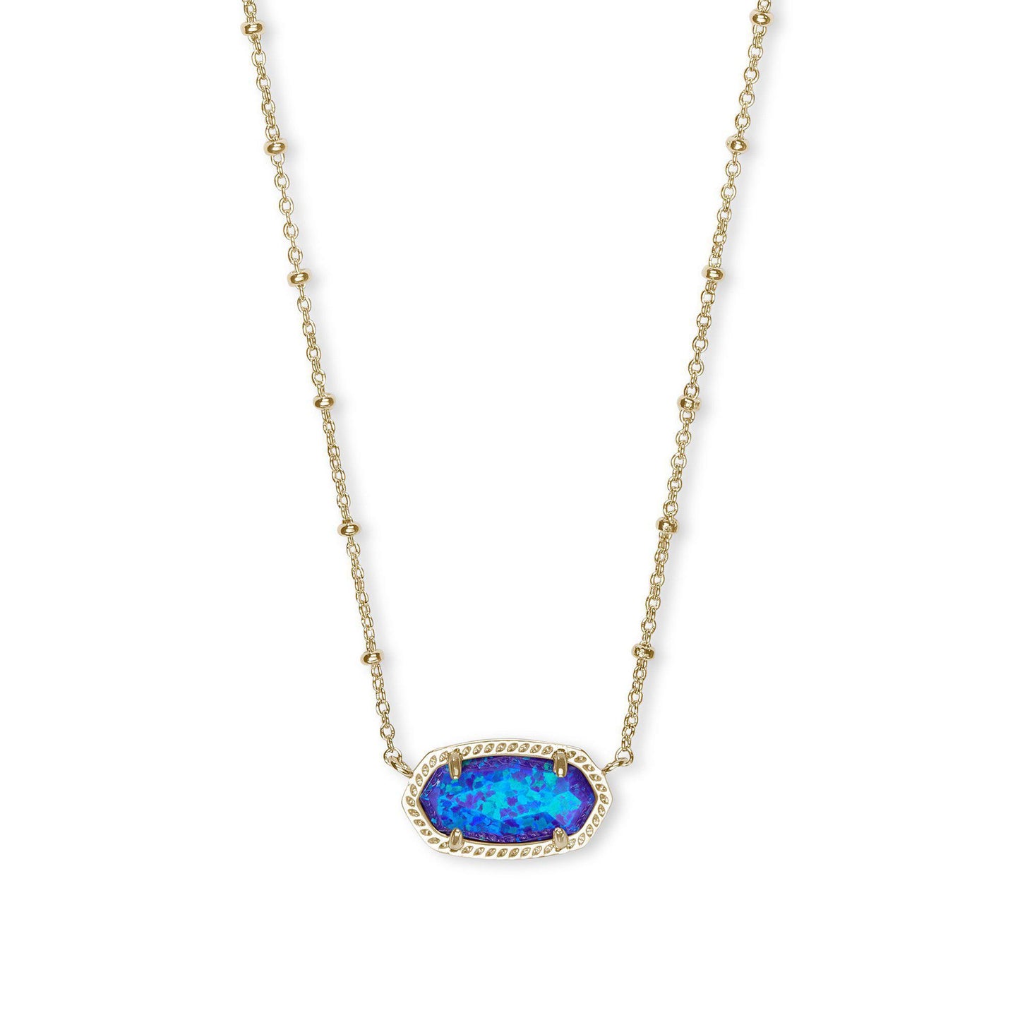 Elisa Satellite Necklace in Gold Violet Kyocera Opal