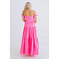Solid Poplin Pink Maxi Dress
