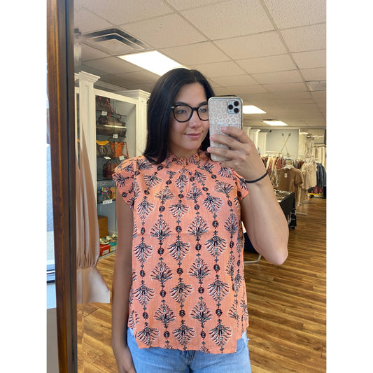 Flutter Sleeve Print Top