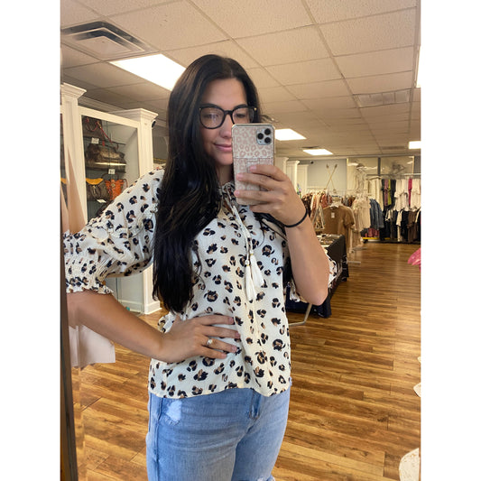 Chettah Print Tassel Top