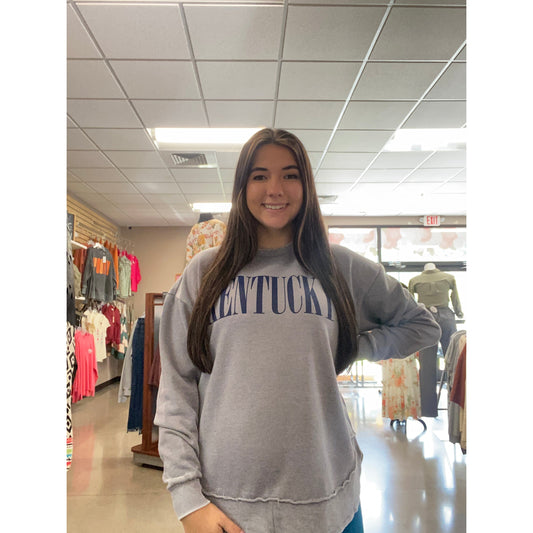 Showtime Crew Neck in Grey/Navy