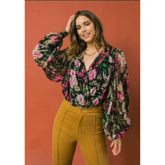 Turn Back Time Bodysuit in Black