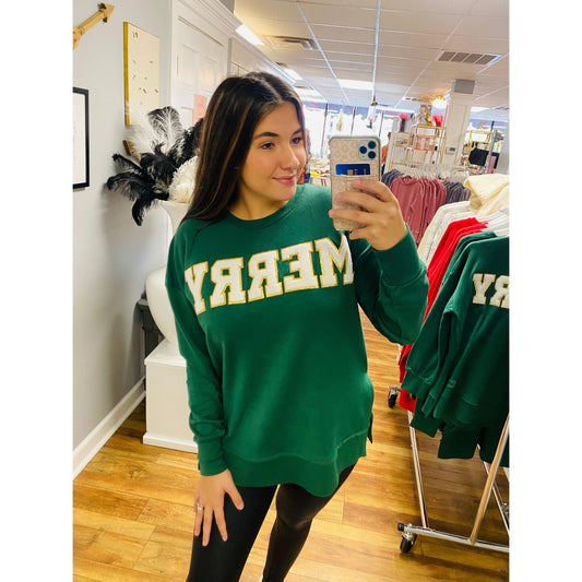 Merry Letterman Sweatshirt