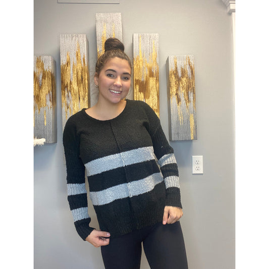Stripes for Days Sweater in Black