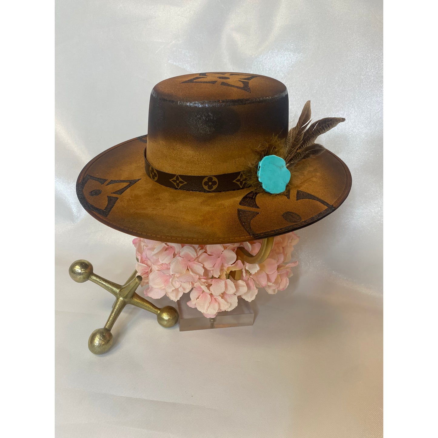 Upcycled Louis Vuitton Hat Warm Brown Flat Top – Southern Bliss