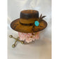 Upcycled Louis Vuitton Hat Warm Brown Flat Top