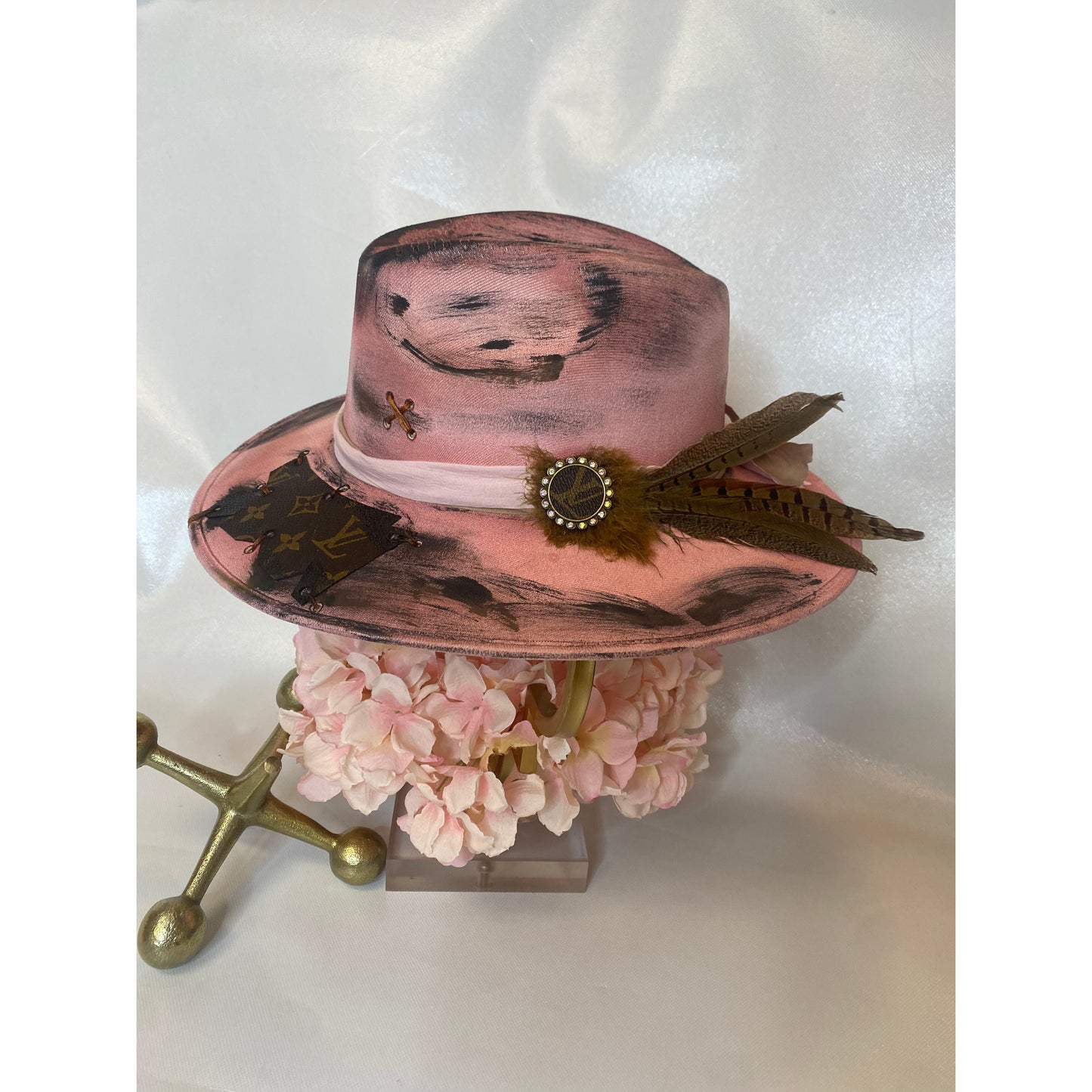 Upcycled Louis Vuitton Hat Pink
