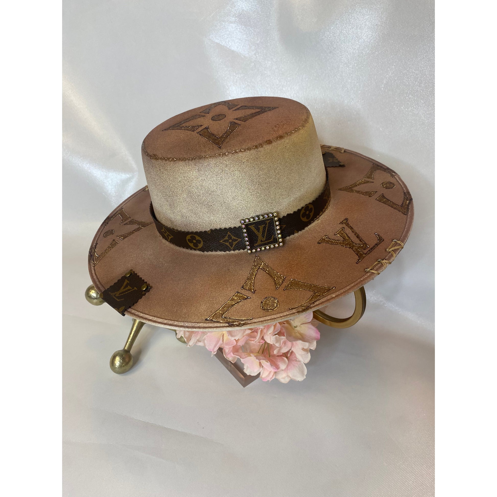 Upcycled Louis Vuitton Hat Mocha Flat Top – Southern Bliss