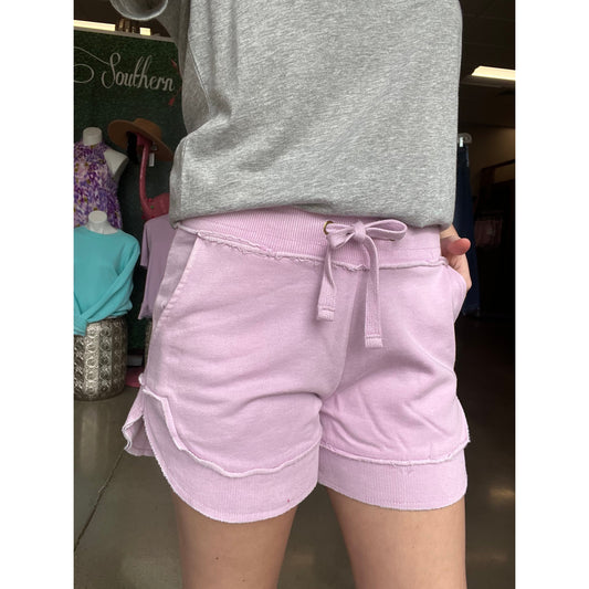 Poncho Burnout Shorts in Beach Purple