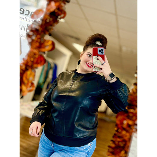 Back in Black Leather Top