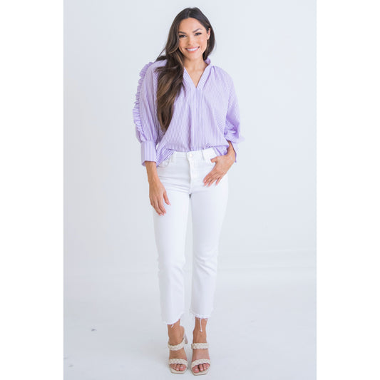 Preppy in Purple Seersucker Top