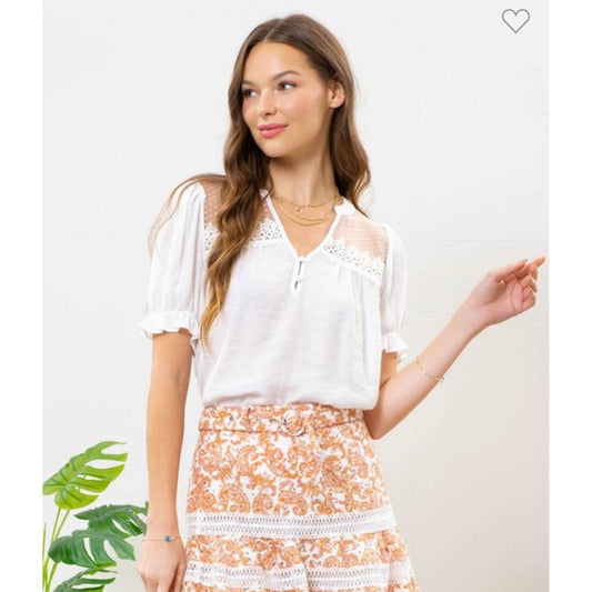 V Neck Lace Top
