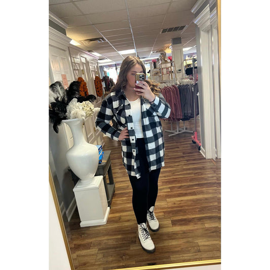 Royalty Shacket in Black/Ivory