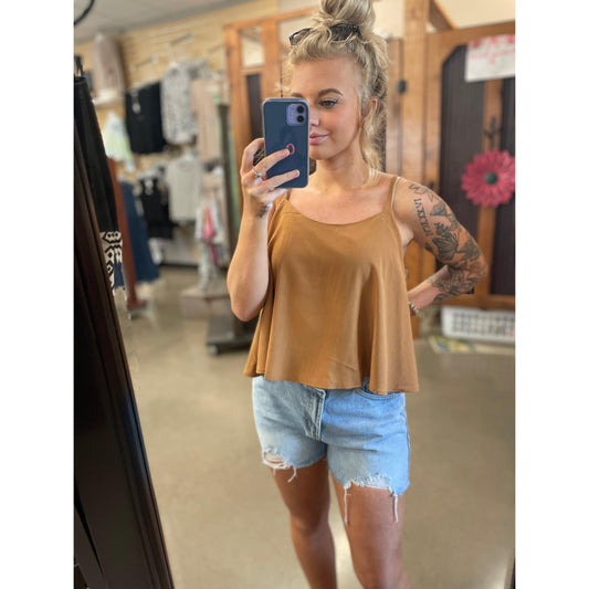 Flowing Cami Bodysuit in Camel