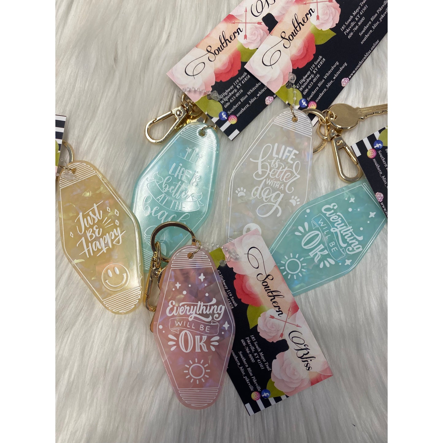 Vintage Hotel Style Key Chains