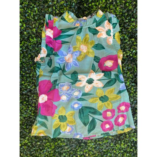 Floral Print Ruffle Top