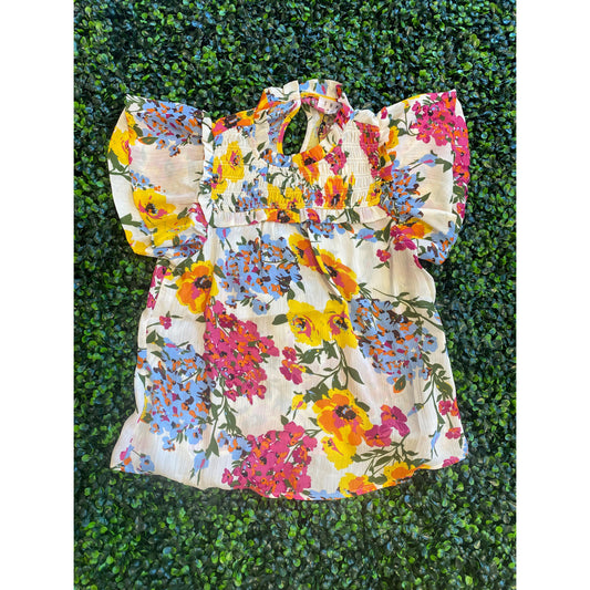 Floral Smock Detail Top