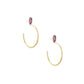 Small Stone Pepper Earring in Gold Purple Mica