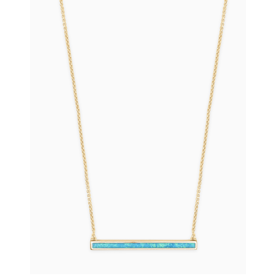 Kelsey Short Pendant Necklace in Gold Turquoise Opal