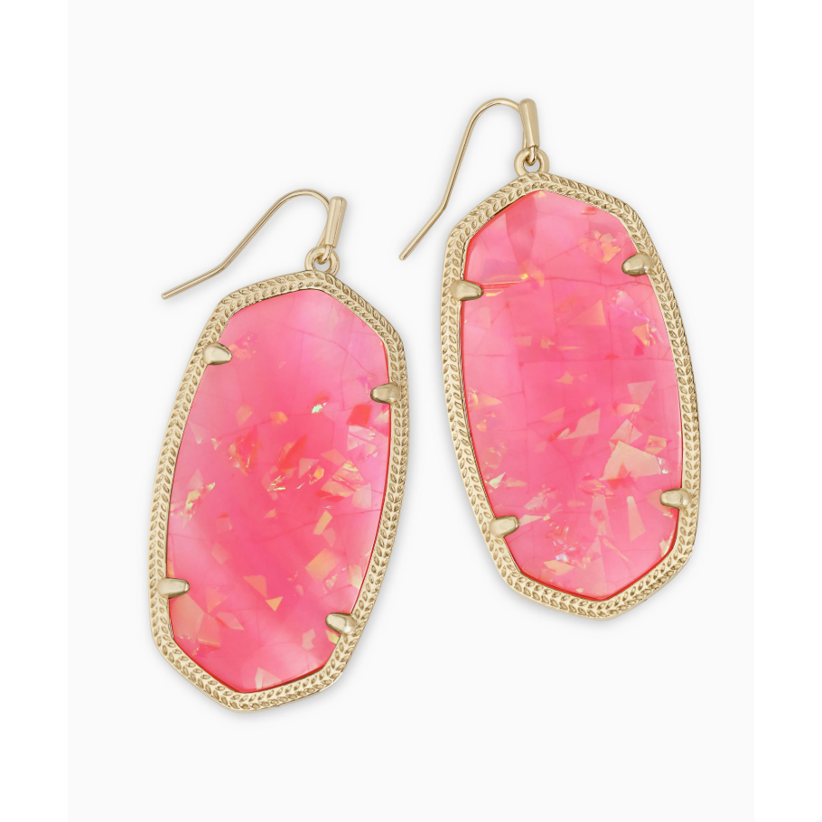 Danielle Earring in Gold Iridescent Coral Illusion