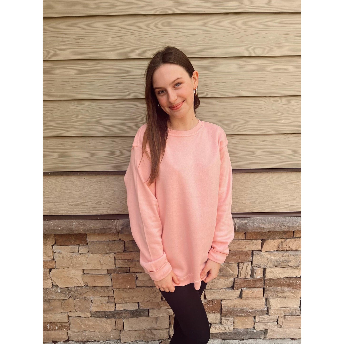 Shoreline Long Sleeve Pullover in Beach Pink