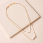 Gold Layered Pearl Necklace