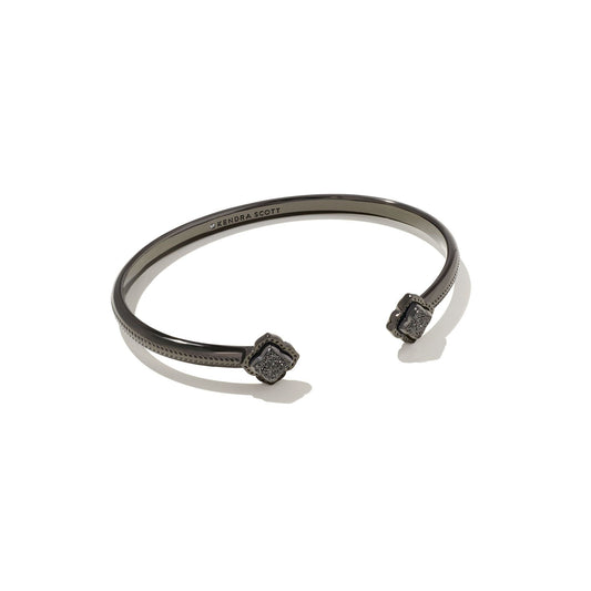 Mallory Cuff Bracelet in Gunmetal Black Drusy
