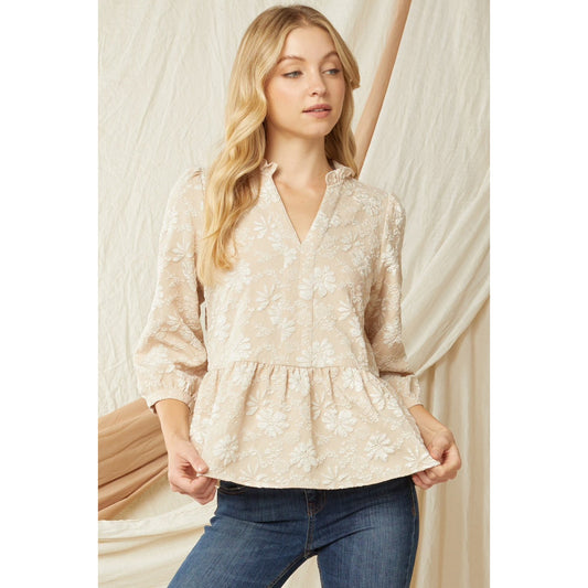 Elegant Floral Peplum Top